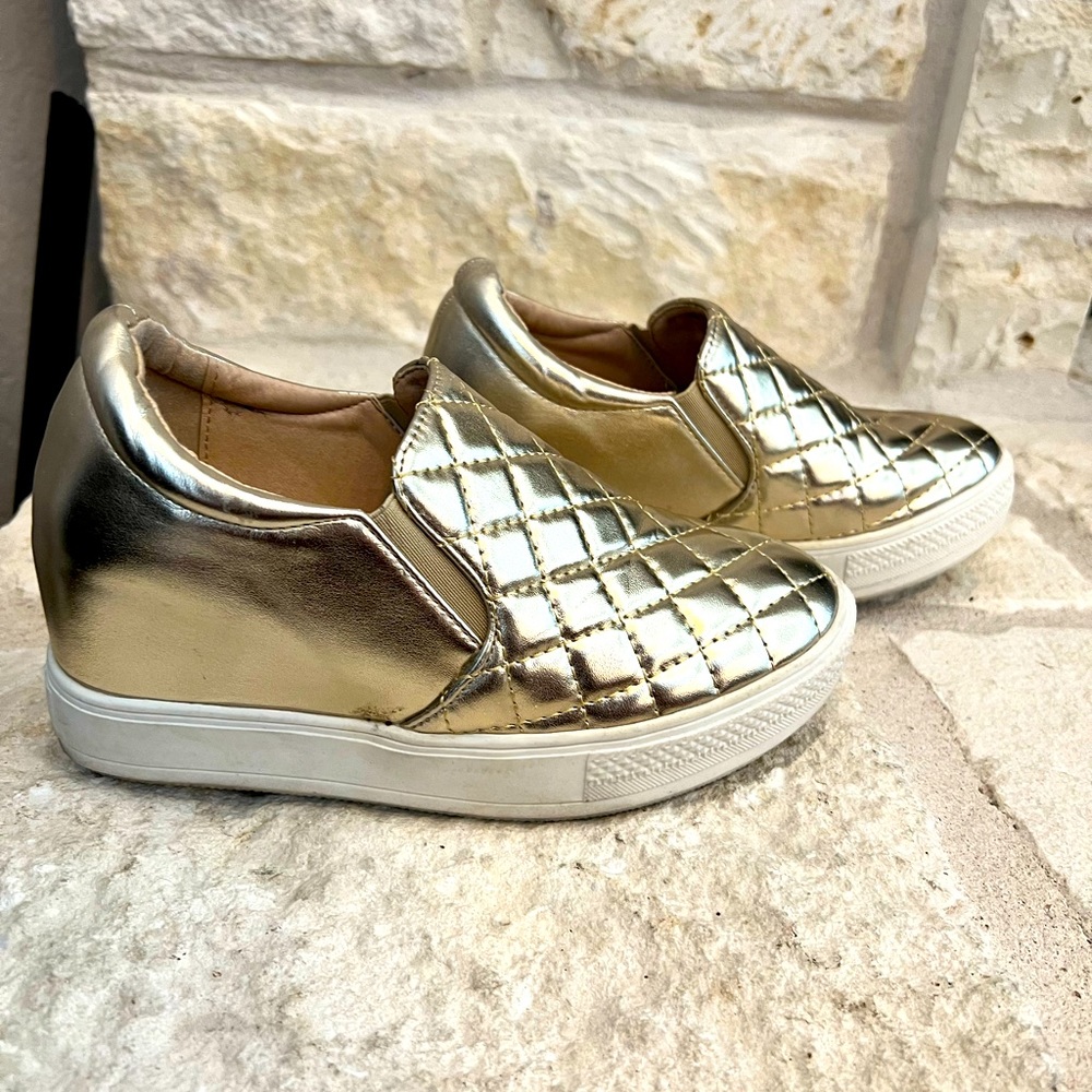 Gold platform sneakers - like new